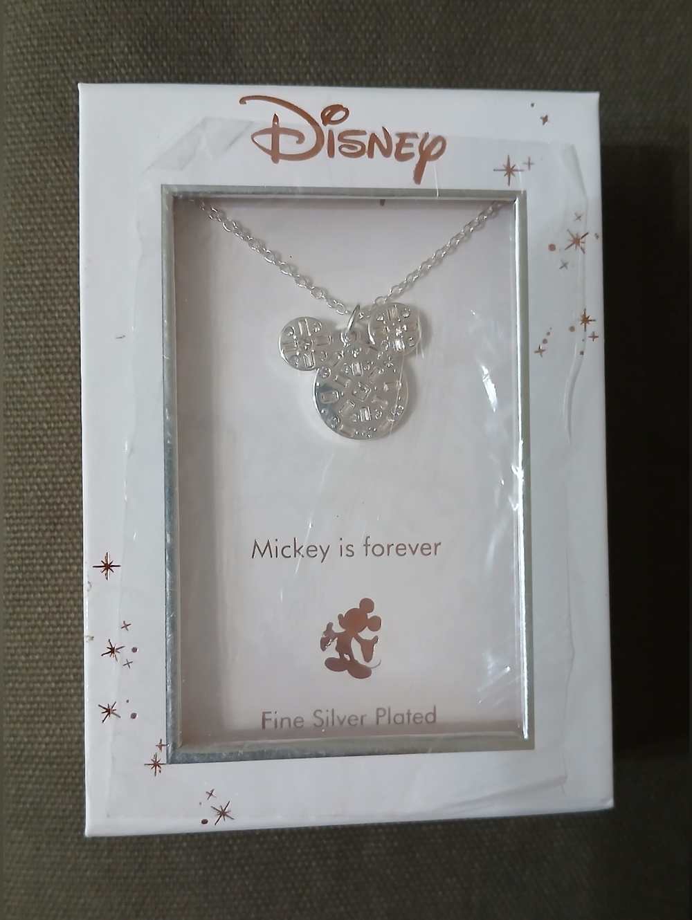 Disney Mickey Mouse Fine Silver Plated pendant necklace